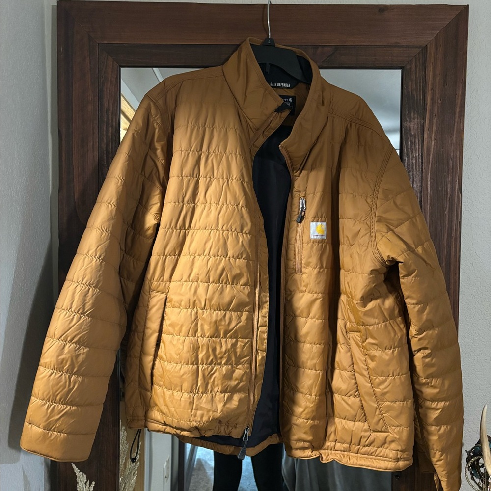 Carhartt Brown Puffer Jacket with Quilted Design